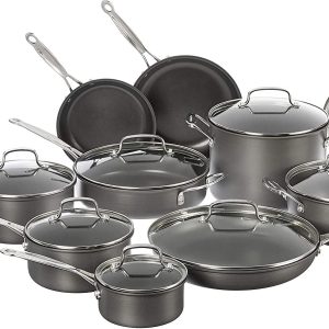 Cuisinart 17-Piece Pots and Pans Set, Non Stick Hard Anodized Cookware Set